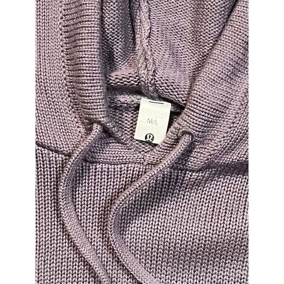 Lululemon Double Knit Sweater Hoodie Dusky Lavender W3EIES Size Medium/Large EUC - Picture 4 of 10